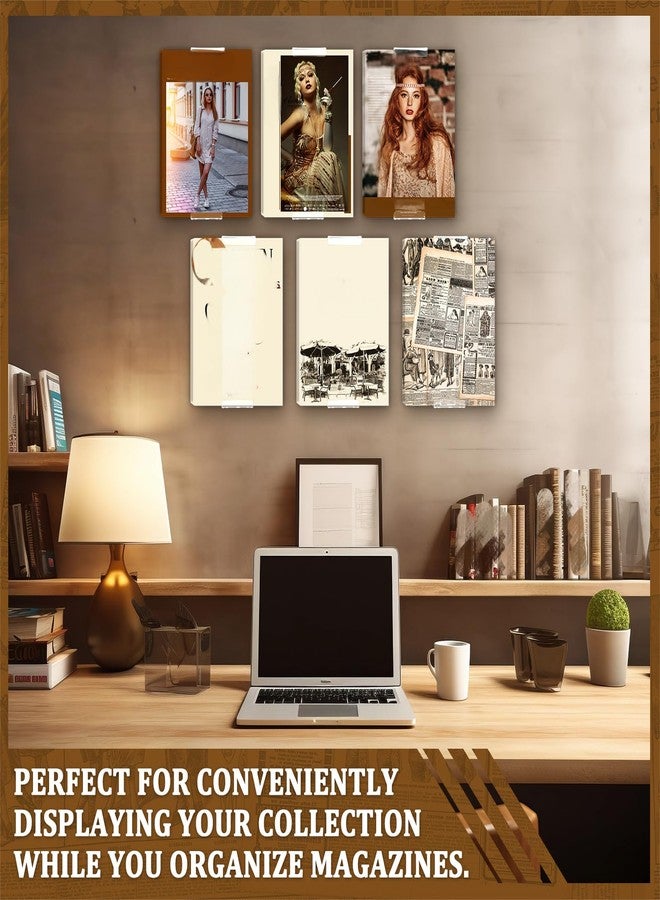 RattanView 12 Pcs Acrylic Magazine Comic Book Wall Display 3.15''x 2.36'' Clear Wall Mount Magazine Holder Floating Shelves Hanging Record Bookshelf Album Brochure Storage Picture Rack for Home Office Decor - Image 3